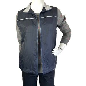 Vintage Gap Ripstop Vest Zip Front Mesh Lined Toggle Pockets Blue S-M 38"-40"